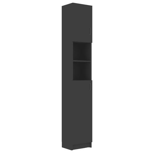 Badeværelsesskab 32x25,5x190 cm konstrueret træ grå