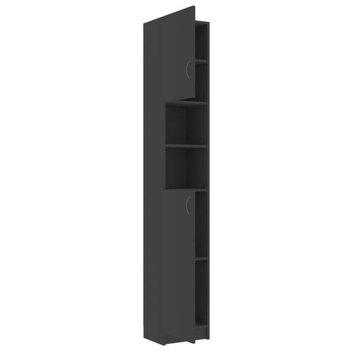 Badeværelsesskab 32x25,5x190 cm konstrueret træ grå