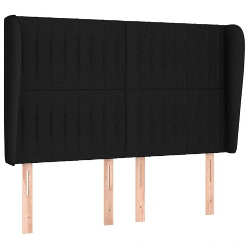 Kontinentalseng med madras 140 x 190 cm - stof, sort