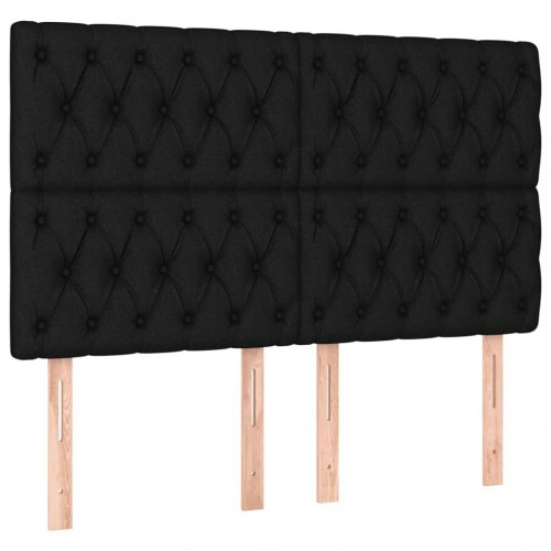 Kontinentalseng med madras 140 x 190 cm - stof, sort