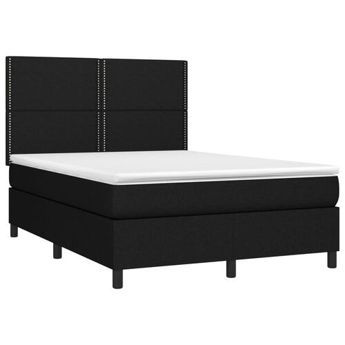 Kontinentalseng med madras 140x190 cm stof sort