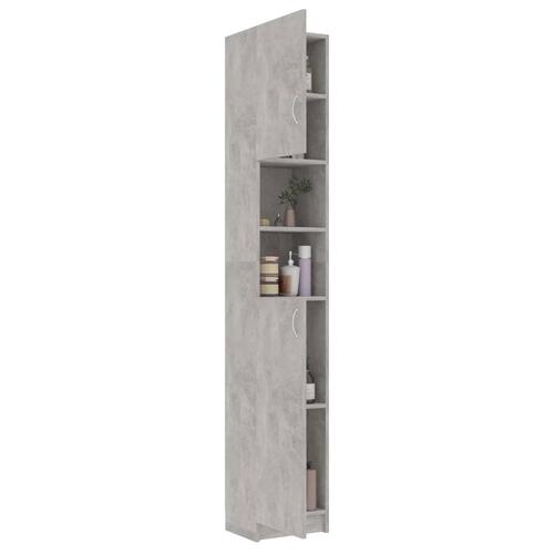 Badeværelsesskab 32x25,5x190 cm konstrueret træ betongrå