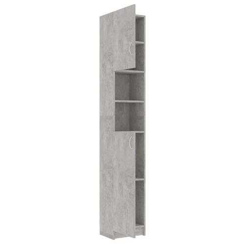 Badeværelsesskab 32x25,5x190 cm konstrueret træ betongrå