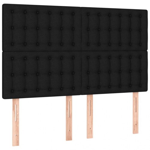 Kontinentalseng med madras 140x200 cm stof sort