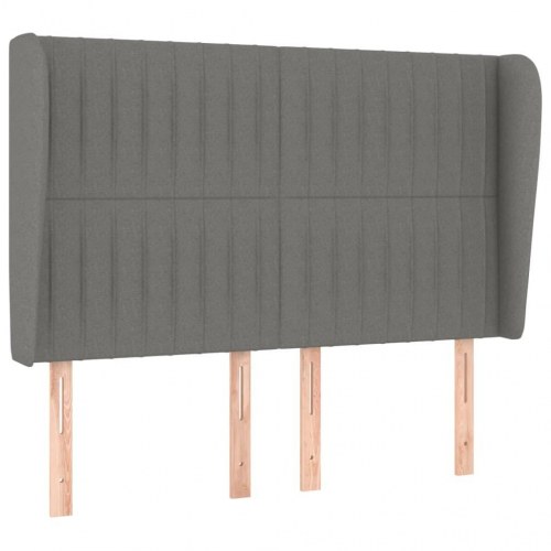Kontinentalseng med madras 140 x 190 cm - stof, mørkegrå