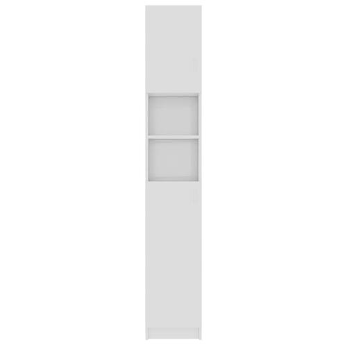 Badeværelsesskab 32x25,5x190 cm konstrueret træ hvid højglans