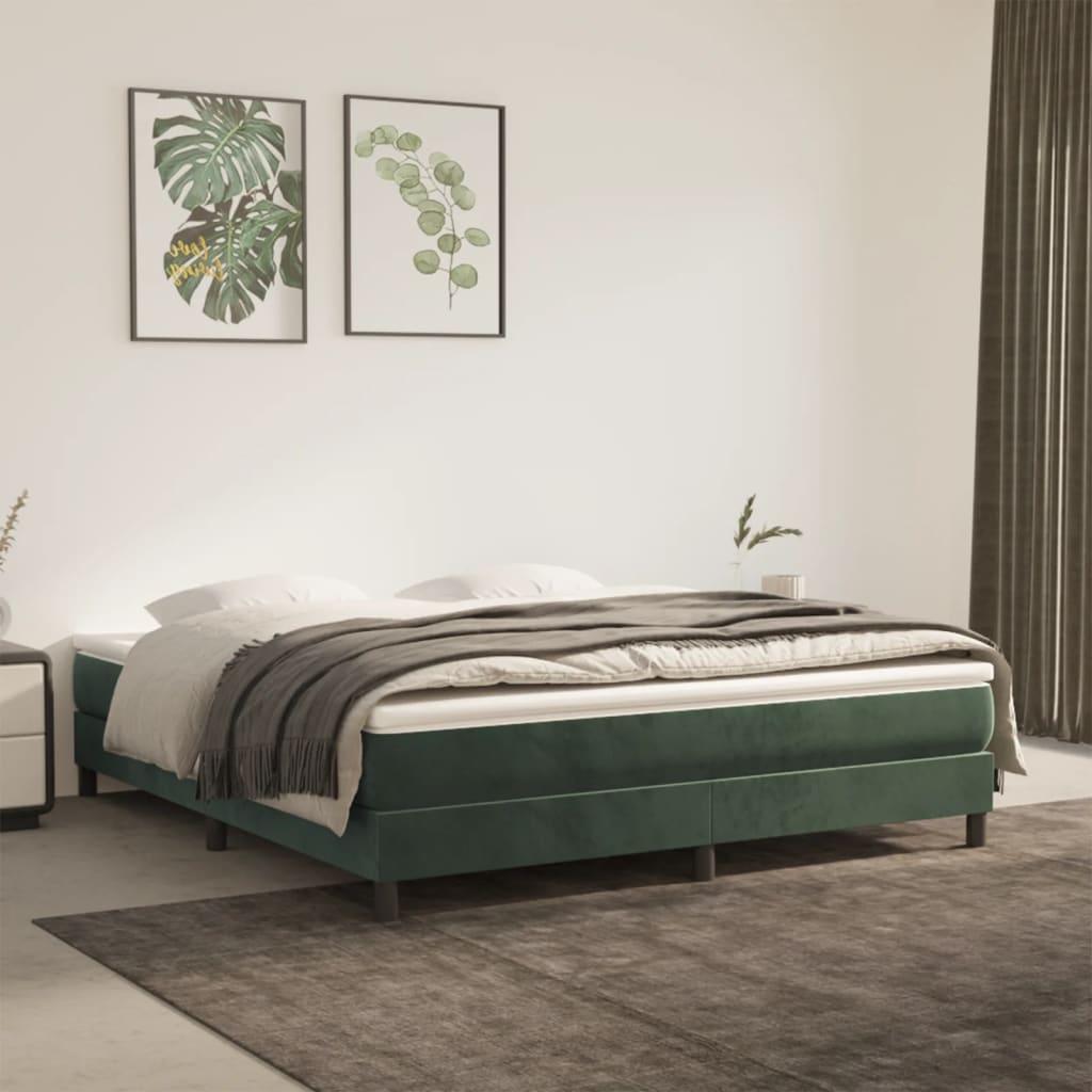 Kontinentalseng med madras 180x200 cm fløjl mørkegrøn
