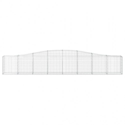 Buet gabionkurv 400 × 30 × 60/80 cm - galvaniseret jern