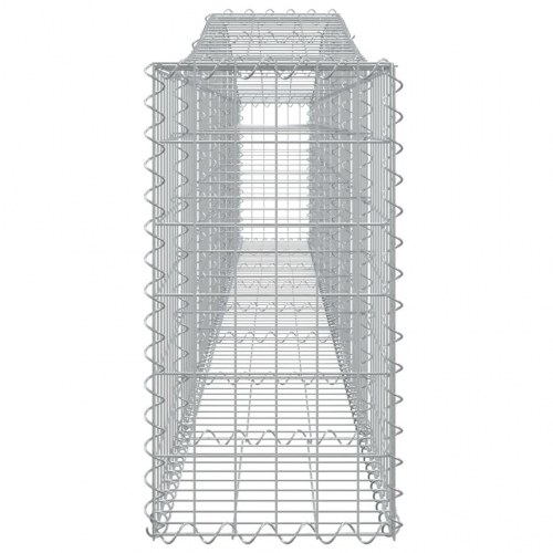 Buet gabionkurv 400 × 30 × 60/80 cm - galvaniseret jern