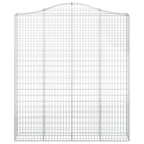 Buet gabionkurv 200×30×220/240 cm - galvaniseret jern