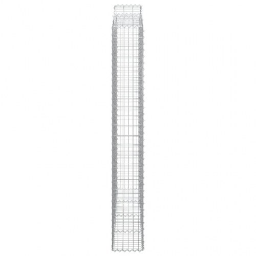 Buet gabionkurv 200×30×220/240 cm - galvaniseret jern