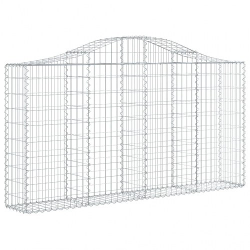 Buet gabionkurv 200 × 30 × 100/120 cm i galvaniseret jern - sølvfarvet