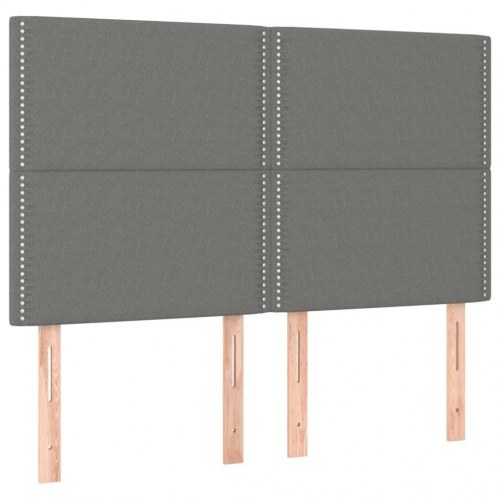 Kontinentalseng med madras 140x190 cm - stof, mørkegrå