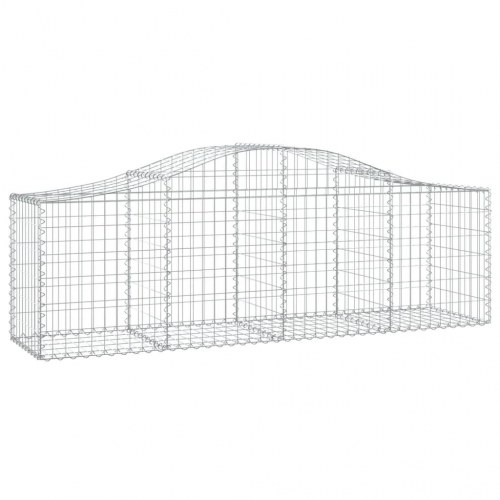 Buet gabionkurv 200 × 50 × 60/80 cm - galvaniseret jern
