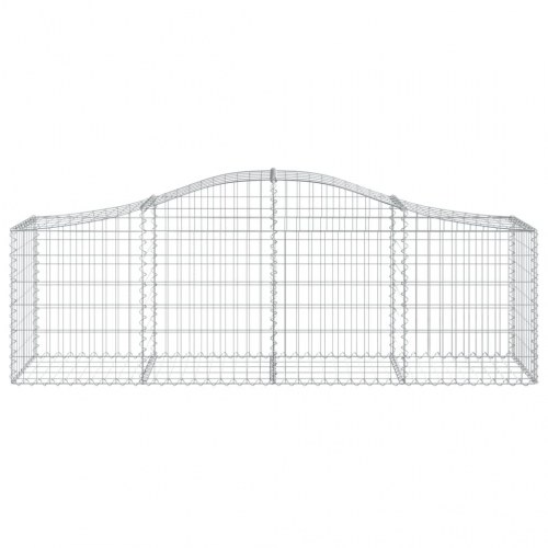Buet gabionkurv 200 × 50 × 60/80 cm - galvaniseret jern