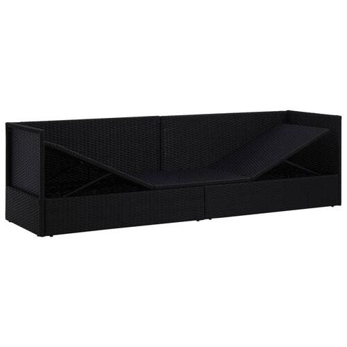 Haveseng med hynde og puder polyrattan sort
