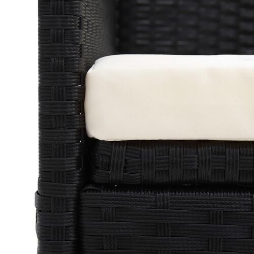 Haveseng med hynde og puder polyrattan sort