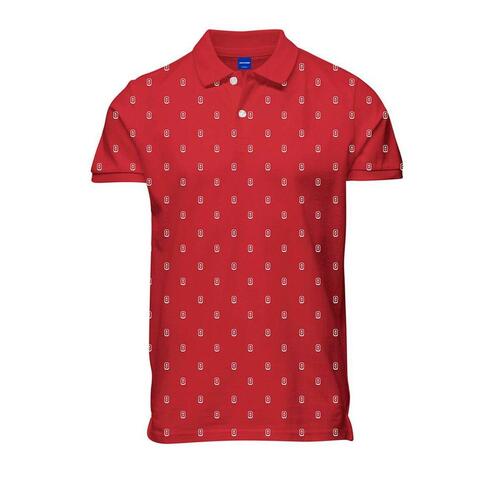 Kortærmet Polotrøje til Mænd JORCOLLECT Jack & Jones SS FST 12232663 Rød XL