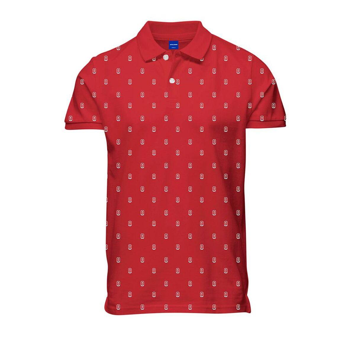 Kortærmet Polotrøje til Mænd JORCOLLECT Jack & Jones SS FST 12232663 Rød XL
