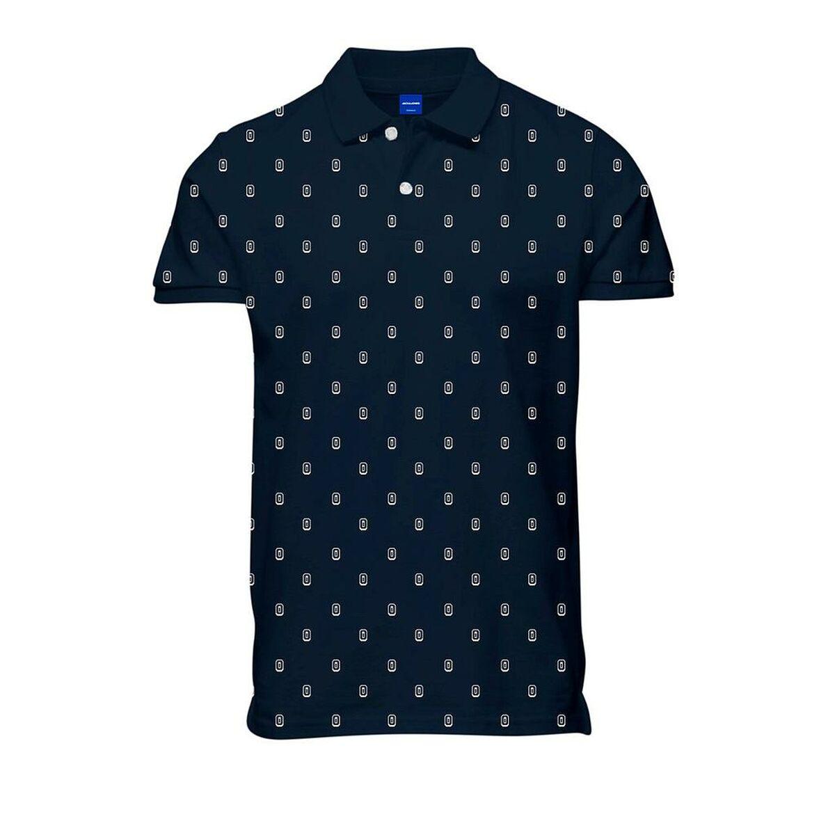 Kortærmet Polotrøje til Mænd JORCOLLECT Jack & Jones SS FST 12232663 Marineblå XL