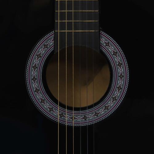 Klassisk guitarsæt 8 dele til begyndere 3/4 36" sort