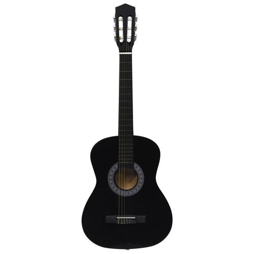 Klassisk guitarsæt 8 dele til begyndere 3/4 36" sort