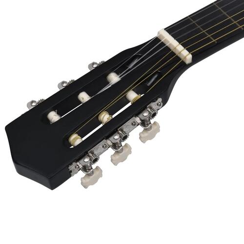 Klassisk guitarsæt 8 dele til begyndere 3/4 36" sort