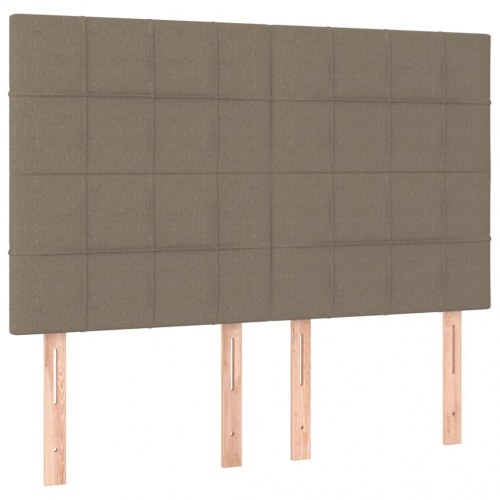 Kontinentalseng med madras 140x190 cm - stof gråbrun