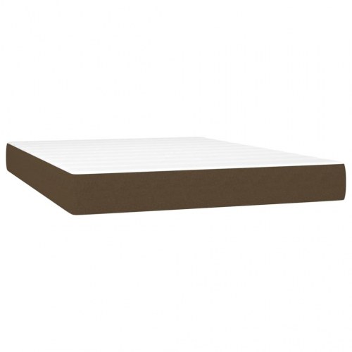 Kontinentalseng med madras 140×190 cm - stof, mørkebrun