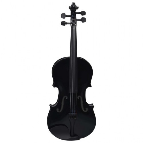 Violinsæt 4/4 med bue, hagebræt og kasse - sort