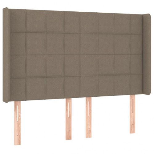 Kontinentalseng med LED-lys 140×190 cm - stof, gråbrun