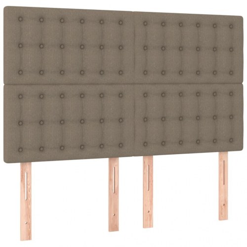 Kontinentalseng med madras 140×200 cm - stof, gråbrun