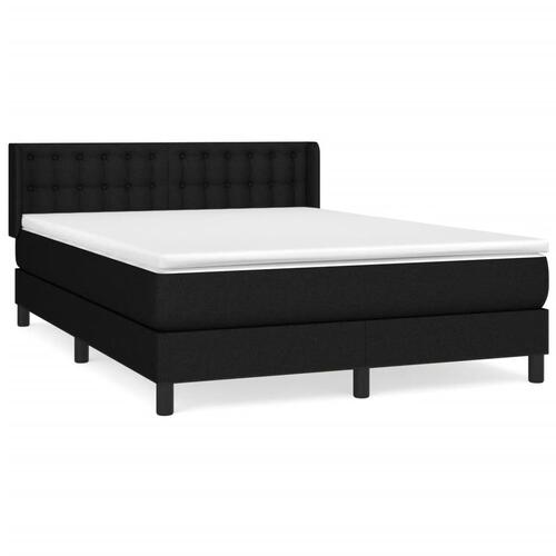 Kontinentalseng med madras 140x190 cm stof sort