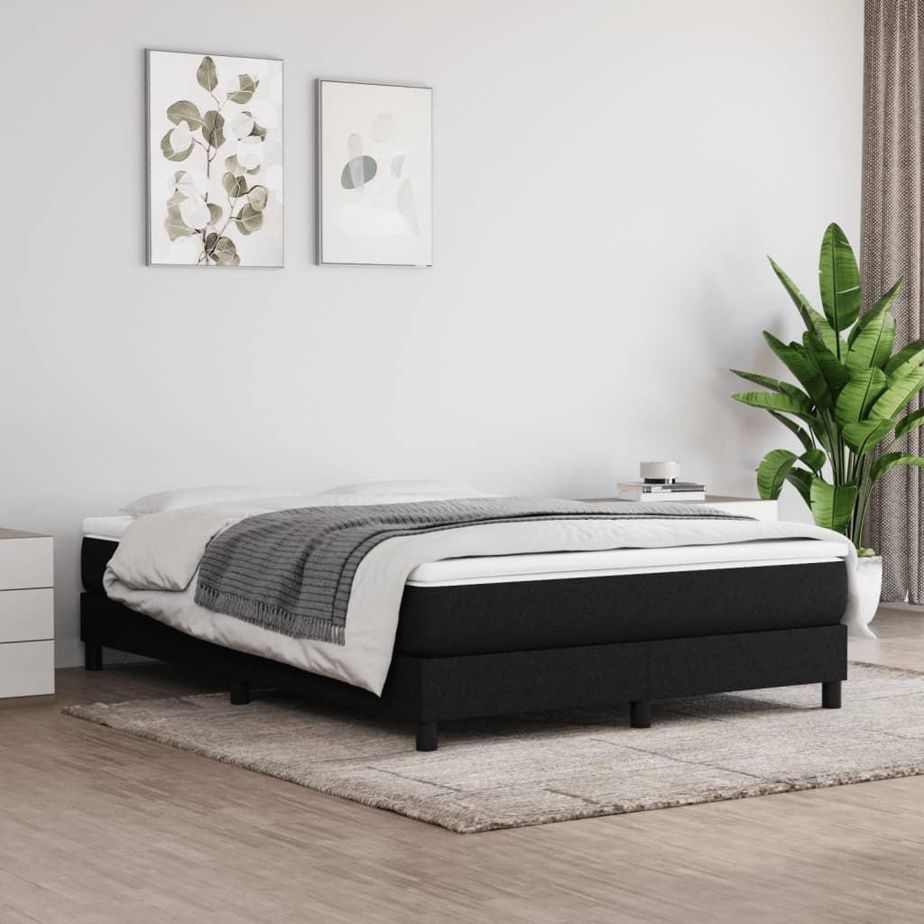 Kontinentalseng med madras 140 x 190 cm - stof, sort