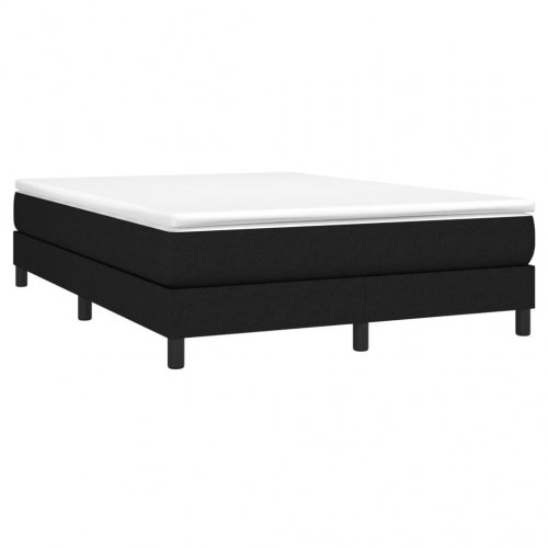 Kontinentalseng med madras 140 x 190 cm - stof, sort