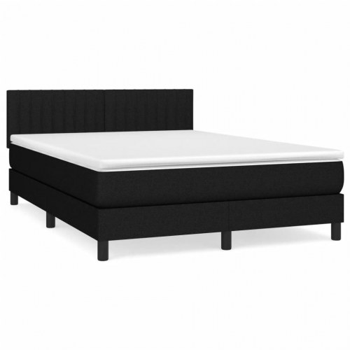 Kontinentalseng med madras 140x190 cm - stof, sort