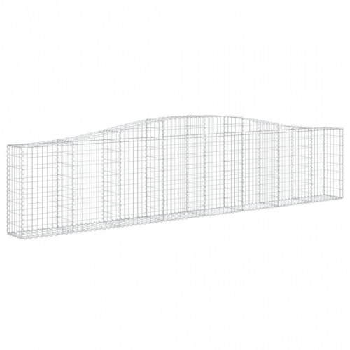 Buet gabionkurv 400 × 30 × 80/100 cm - galvaniseret jern