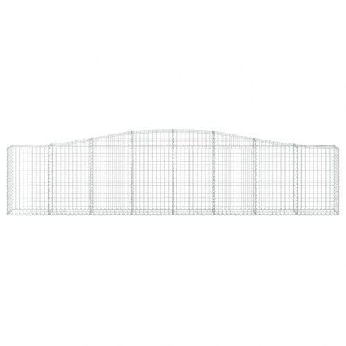 Buet gabionkurv 400 × 30 × 80/100 cm - galvaniseret jern