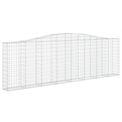 Buet gabionkurv 400x30x120/140 cm galvaniseret jern