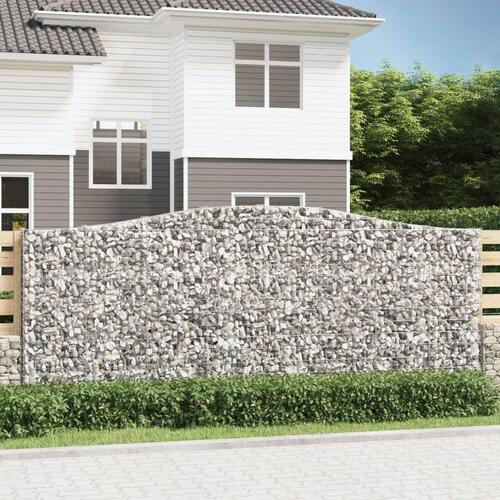 Buet gabionkurv 400x30x160/180 cm galvaniseret jern