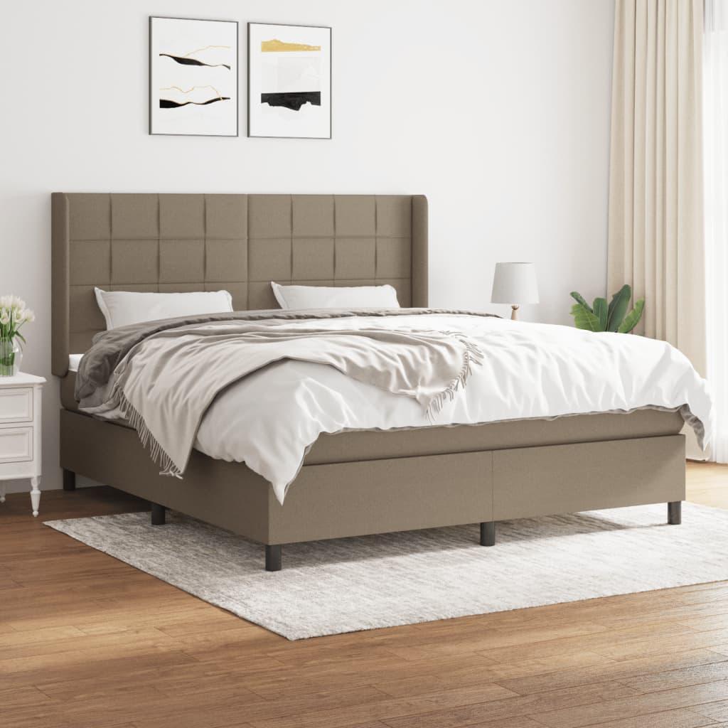 Kontinentalseng med madras 160×200 cm - stof, gråbrun billede