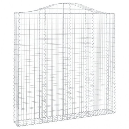 Buet gabionkurv 200 × 30 × 200/220 cm i galvaniseret jern