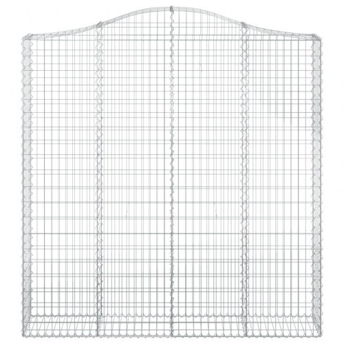 Buet gabionkurv 200 × 30 × 200/220 cm i galvaniseret jern