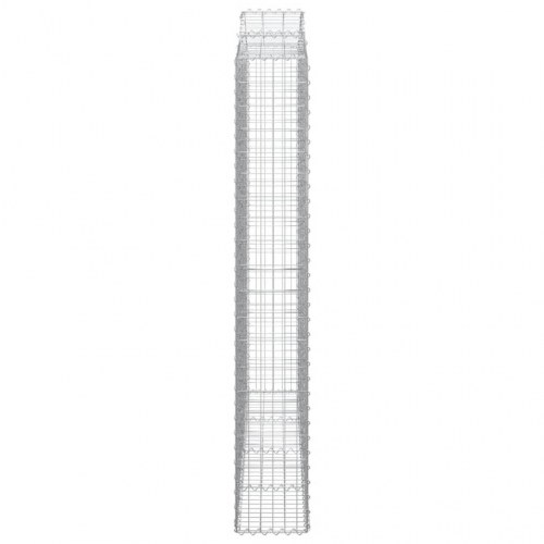 Buet gabionkurv 200 × 30 × 200/220 cm i galvaniseret jern