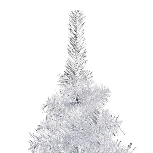 Kunstigt juletræ med fod 150 cm PET sølvfarvet