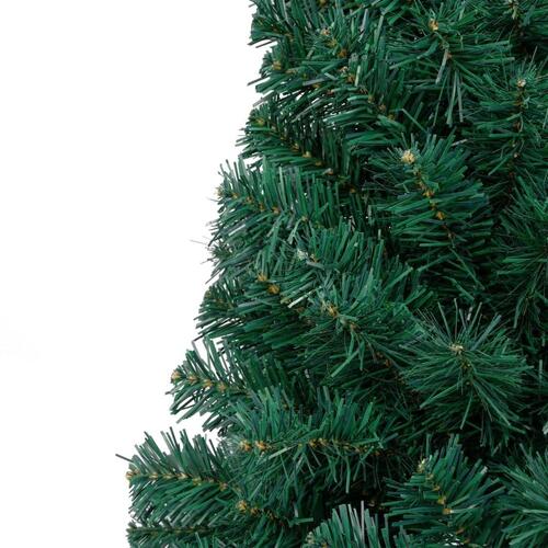 Kunstigt halvt juletræ med fod 180 cm PVC grøn