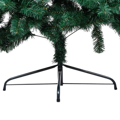 Kunstigt halvt juletræ med fod 180 cm PVC grøn