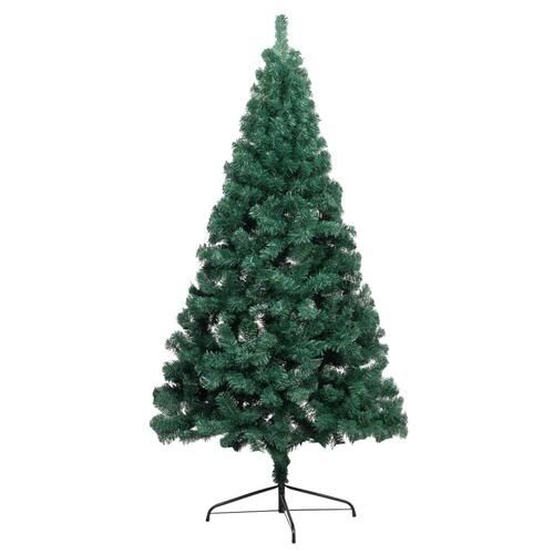 Kunstigt halvt juletræ med fod 210 cm PVC grøn