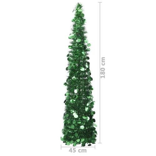 Kunstigt pop op-juletræ 180 cm PET grøn