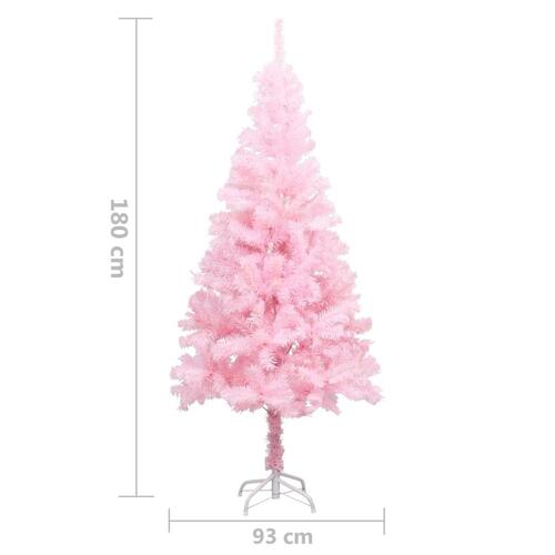 Kunstigt juletræ med fod 180 cm PVC pink